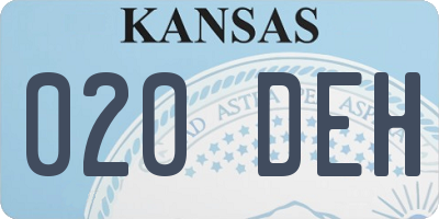KS license plate 020DEH