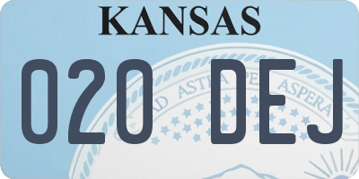 KS license plate 020DEJ