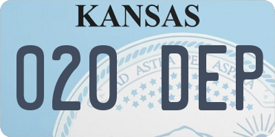 KS license plate 020DEP