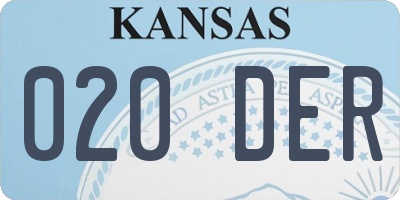 KS license plate 020DER