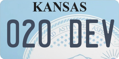 KS license plate 020DEV