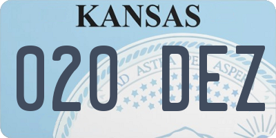 KS license plate 020DEZ