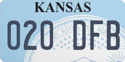 KS license plate 020DFB