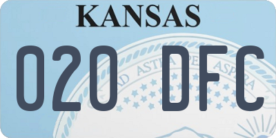 KS license plate 020DFC