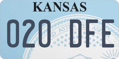 KS license plate 020DFE