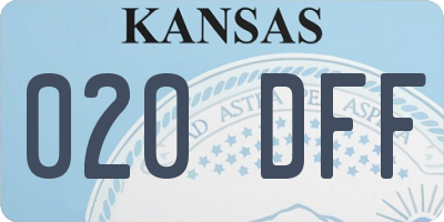 KS license plate 020DFF