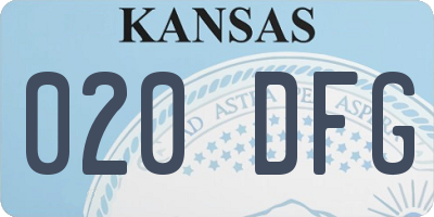 KS license plate 020DFG