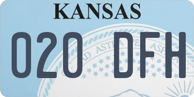 KS license plate 020DFH
