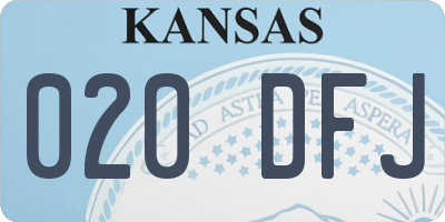 KS license plate 020DFJ