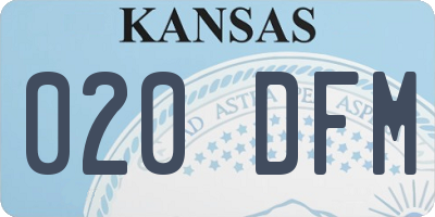 KS license plate 020DFM