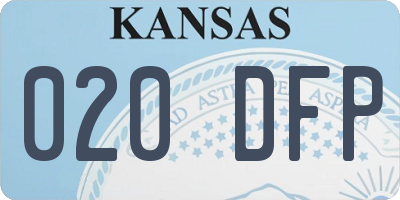 KS license plate 020DFP