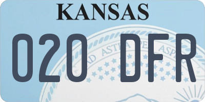 KS license plate 020DFR