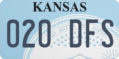 KS license plate 020DFS