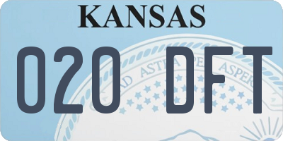 KS license plate 020DFT
