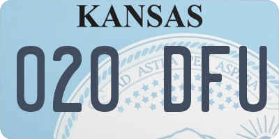 KS license plate 020DFU