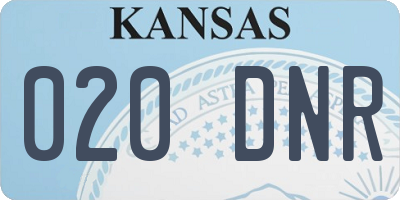 KS license plate 020DNR