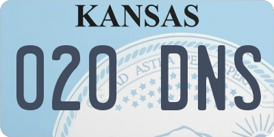 KS license plate 020DNS