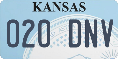 KS license plate 020DNV