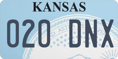 KS license plate 020DNX