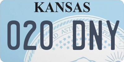 KS license plate 020DNY