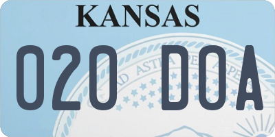 KS license plate 020DOA