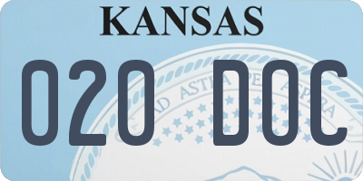 KS license plate 020DOC