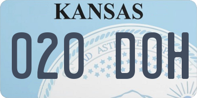KS license plate 020DOH