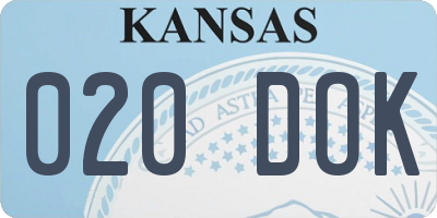 KS license plate 020DOK