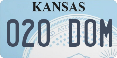 KS license plate 020DOM