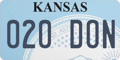 KS license plate 020DON