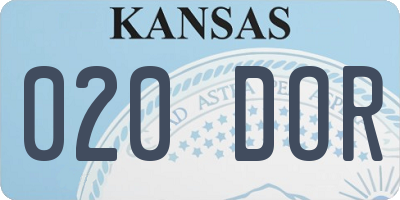 KS license plate 020DOR