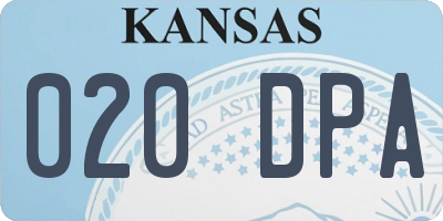 KS license plate 020DPA