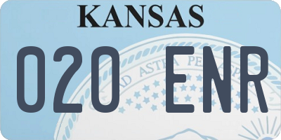 KS license plate 020ENR