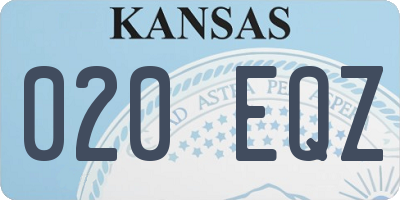 KS license plate 020EQZ