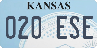 KS license plate 020ESE