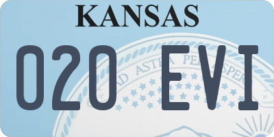 KS license plate 020EVI