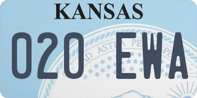 KS license plate 020EWA