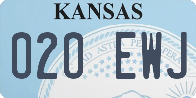 KS license plate 020EWJ