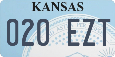 KS license plate 020EZT