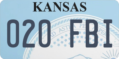 KS license plate 020FBI