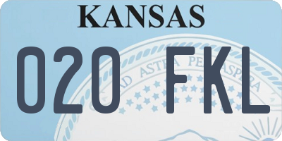 KS license plate 020FKL