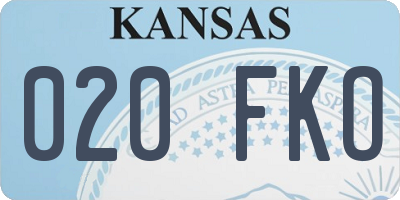KS license plate 020FKO