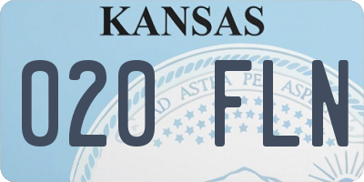 KS license plate 020FLN