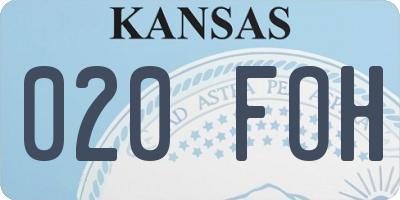 KS license plate 020FOH