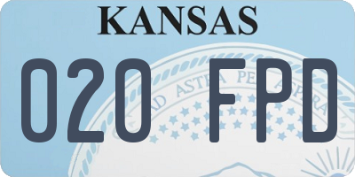 KS license plate 020FPD