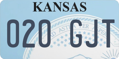 KS license plate 020GJT