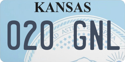 KS license plate 020GNL