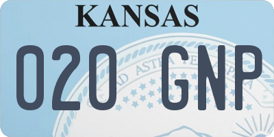 KS license plate 020GNP