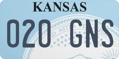 KS license plate 020GNS