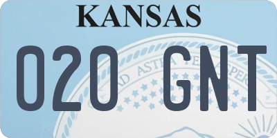 KS license plate 020GNT
